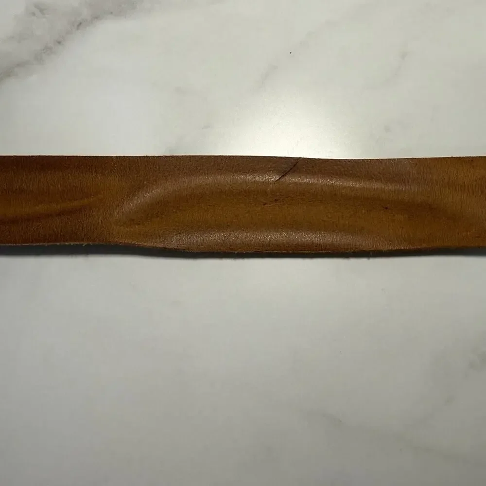 BRAVE Beltworks SKRUNCHY Italian Leather Belt Size 32 Brown Camo Handcrafted